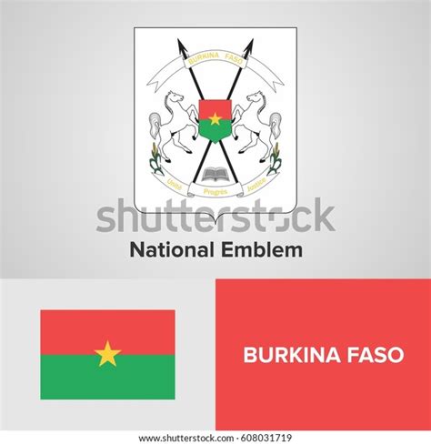 Burkina Faso National Emblem Flag Stock Vector Royalty Free 608031719