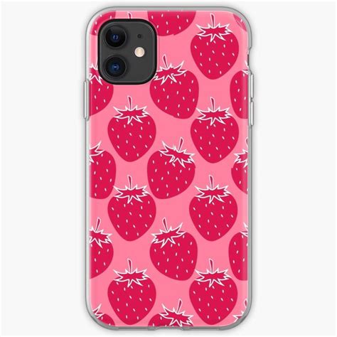 Hot Pink Strawberries Iphone Case By Oifida Iphone Case Covers