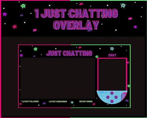 Space Stream Package Girly Twitch Panels Aliens Overlays Etsy
