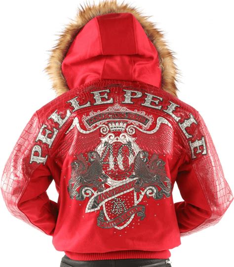 Pelle Pelle Mens 40th Anniversary Red Leather Jacket Pellepelle