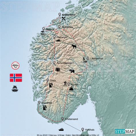 Stepmap Norwegen Landkarte Für Norwegen