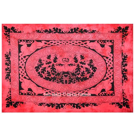 Shop renaissance festival celtic tapestries, celtic curtains, celtic boxes, and other celtic red celtic mandala knot tapestry, irish twin bed spread, renaissance festival wall hanging, welsh. Red Twin Forest Hunter Man Celtic Wall Tapestry, Hippie Wall Hanging - RoyalFurnish.com