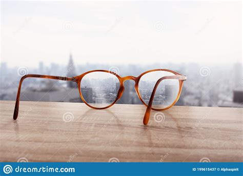 Glasses That Correct Eyesight From Blurred To Sharp Stock Image