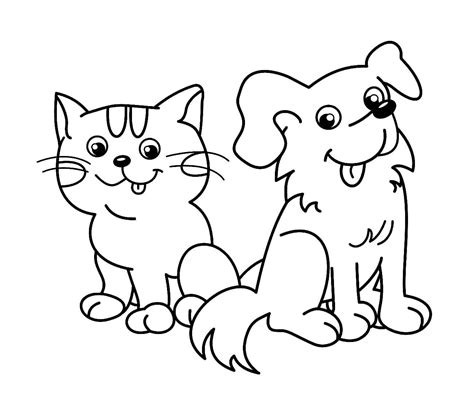 Dibujos De Perros Y Gatos Para Colorear Wonder Day