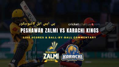 Enjoy the match between peshawar zalmi and karachi kings taking place at pakistan on june 21st, 2021, 2:00 pm. Peshawar Zalmi vs Karachi Kings Live Score 2021 (PZ vs KK ...