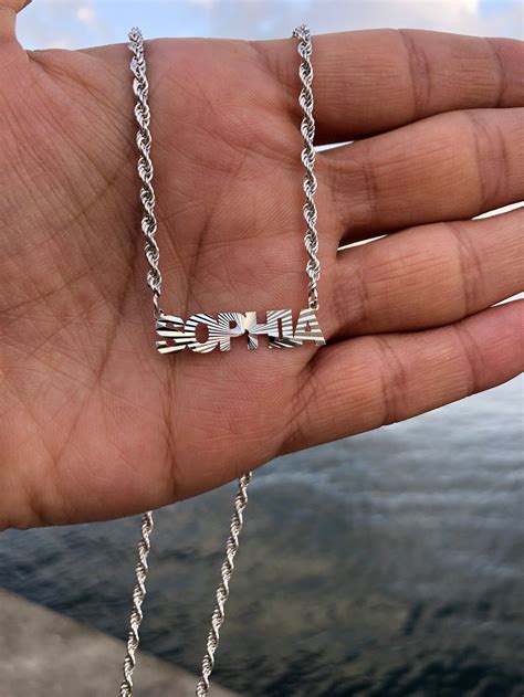925 sterling silver personalized name necklace with rope chain etsy