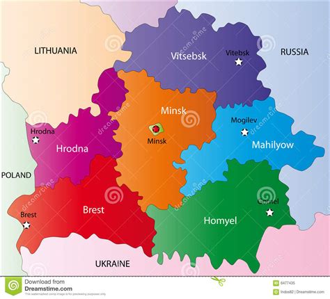 Belarus map and satellite image. Karte von Belarus vektor abbildung. Illustration von ...