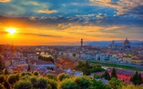 Piazzale Michelangelo Plaza In Florence Italy Sunset Landscape Photo ...