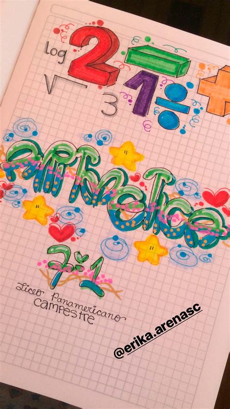 57 Carátulas Para Cuadernos De Matemáticas Fáciles De Dibujar Foros