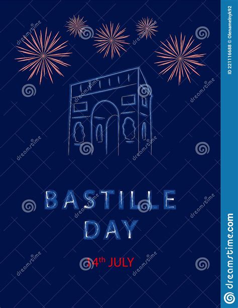 French National Day 14th Of July Bastille Day Template For Card