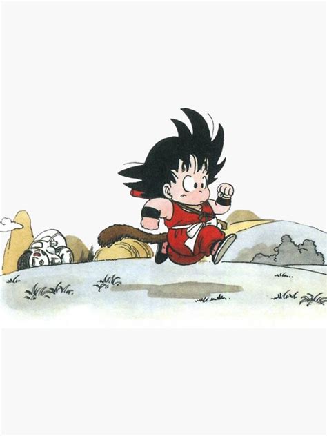 Kid Goku Running Design Inspired From Dragonball Z Sticker By Kb