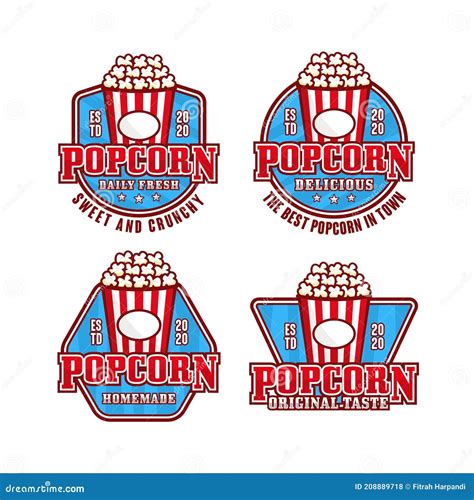 Popcorn Design Premium Logo Collection 2 Stock Vector Illustration Of