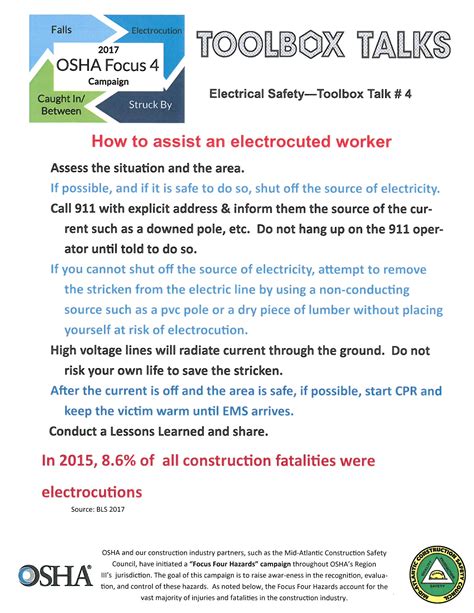 Toolbox Talk 4 Electrocution General Building Contractors Association