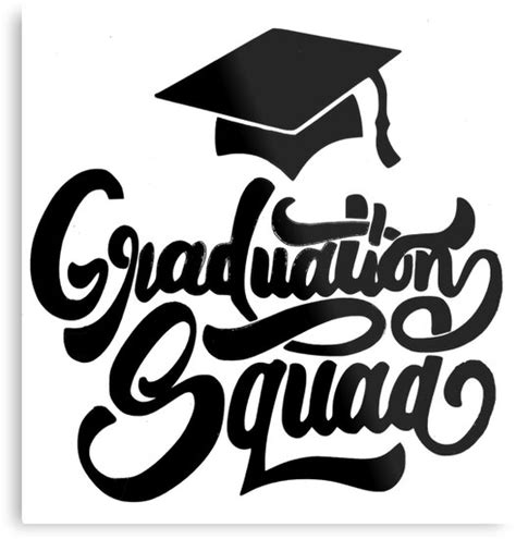 Graduation Squad Cap Metal Print By Tqueen Redbubble