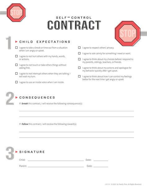 Free Printable Contracts For Kids And Teenagers Imom Self Control
