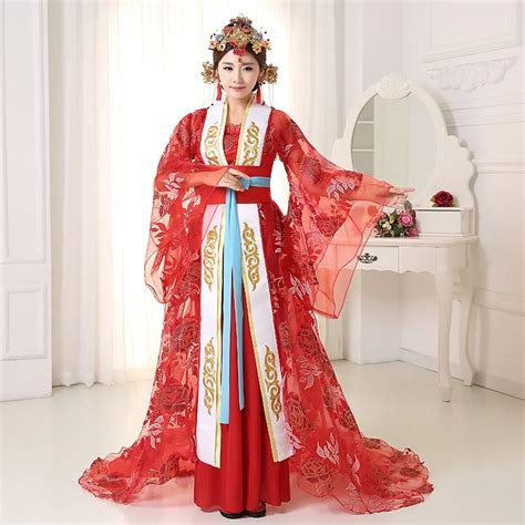 Sexy Women Chinese Folk Costume Tang Dynasty Queen Dress Empress Wu Zetian Performance Princess