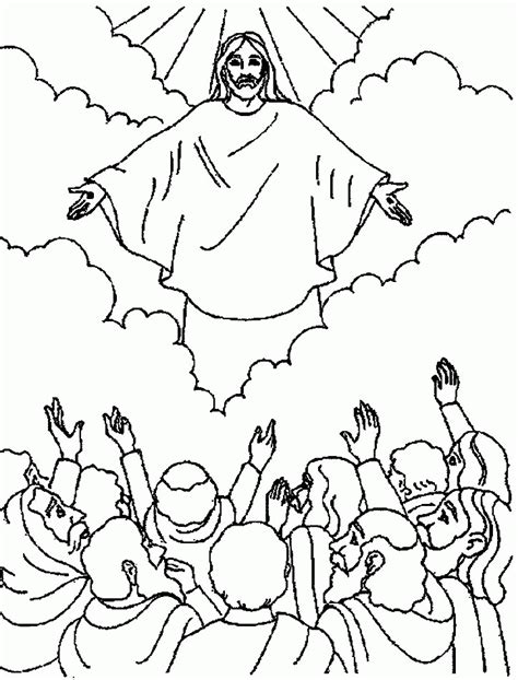 Jesus Ascension Coloring Page Clip Art Library