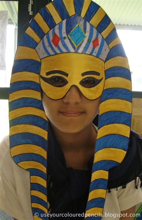 Use Your Coloured Pencils Tutankhamun Masks
