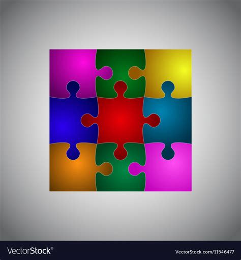 Color Puzzle Pieces Jigsaw Four Steps Infographic Vector Image Gambaran
