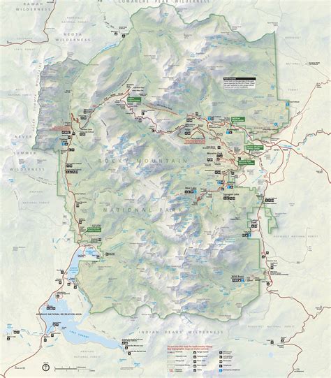 Rocky Mountain National Park Park Trail Map Rocky Mountain National