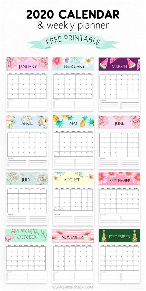 Free printable 2021 calendars are available here. FREE Calendar 2020 Printable: 12 Cute Monthly Designs to ...