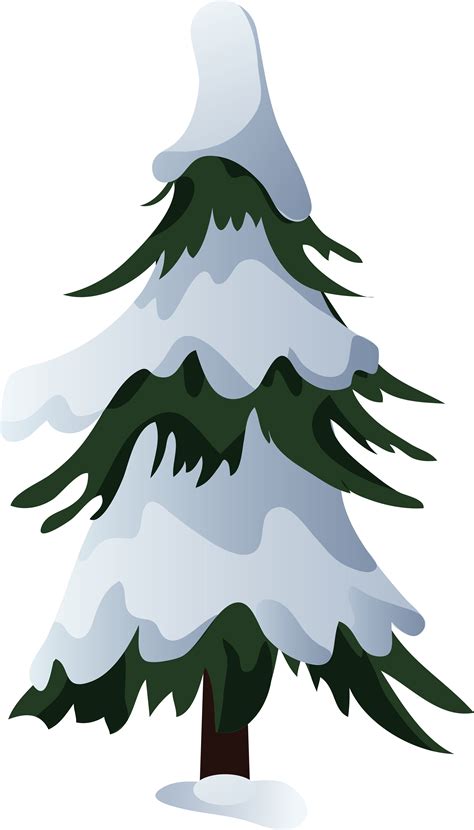 Download Snowy Pine Tree Png Clip Art Snow Tree Cartoon Png Png Image