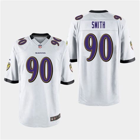 Baltimore Ravens 90 Zadarius Smith White Stitched Game Jersey