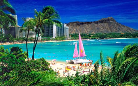 Waikiki Oahu Hawaii Hd Desktop Wallpaper Widescreen