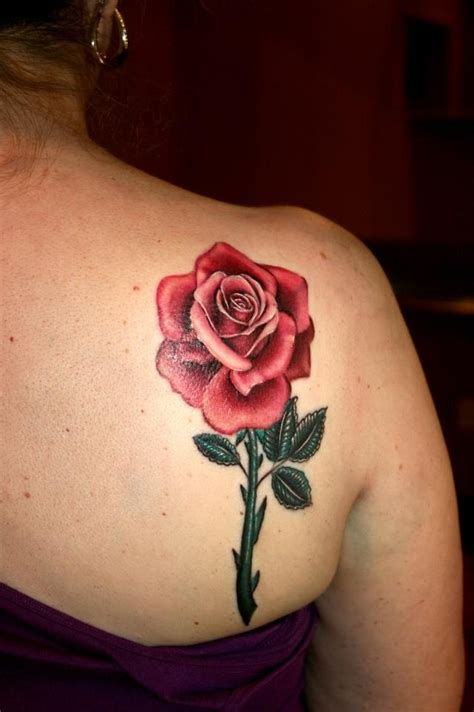 Rose tattoo meaning and mythology. Women's shoulder lovely pink rose tattoo - | TattooMagz ...