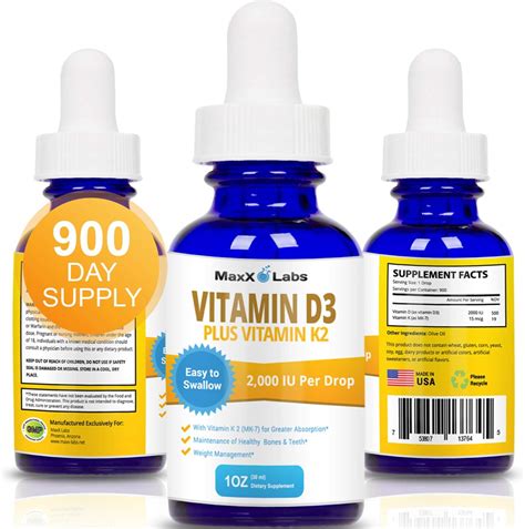 Buy Vitamin D3 K2 Liquid Drops W K2 Mk7 Full 2000 Iu Per Drop