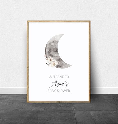 Moon Baby Shower Welcome Sign Moon Welcome Sign Couples Etsy