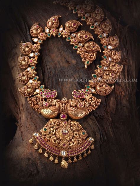 Gold Antique Mango Mala With Price Details South India Jewels
