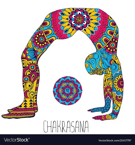 Pose In Yoga Of Chakrasana Royalty Free Vector Image