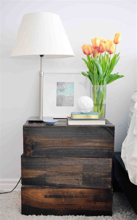 Wooden Crate Nightstand Diy To Try