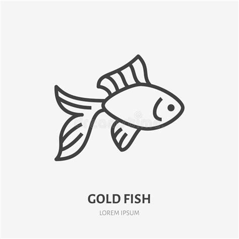 Goldfish Line Icon Vector Pictogram Of Gold Fish Stock Vector