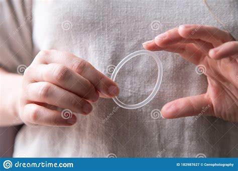 Woman S Hand Holding A Birth Control Ring Vaginal Ring For Contraceptive Stock Image Image Of