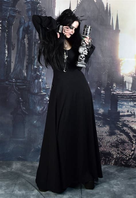 Gofficeia Witch Dress Witchy Clothing Cotton Long Witchy Goth