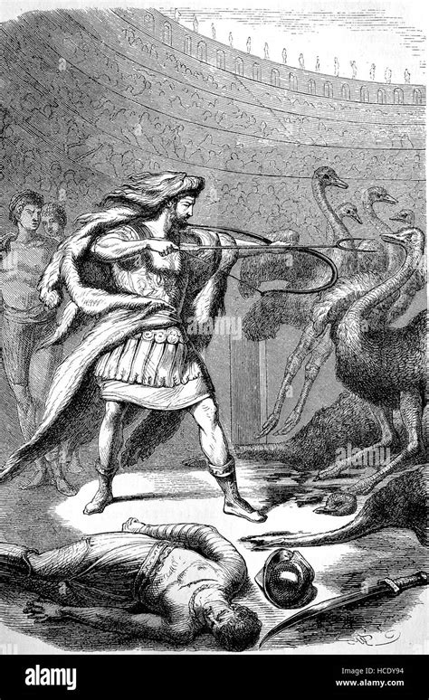 Gladiator Commodus Combates En El Circo Contra Ostrichs La Historia De