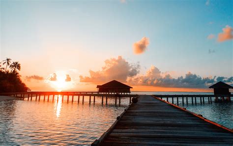 Maldives Resort Ocean Hotel Sunset Scenery Preview