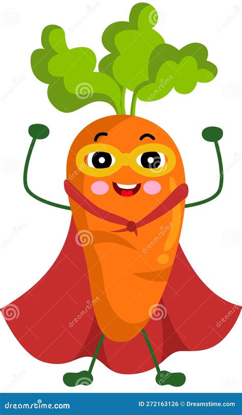 Cute Carrot Vegetables Cartoon Face Mascot Character Vector Image