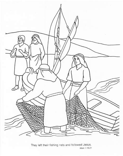 Jesus And The Fishermen Coloring Page