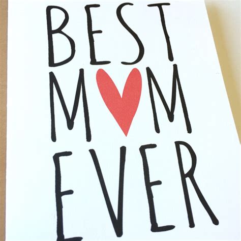 Best Mom Ever Card Best Mom Card Mothers Day Card Wife Best Etsy