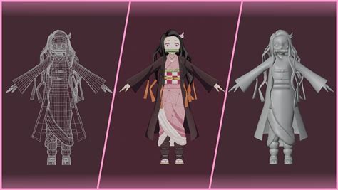 3d Model Demon Slayer Nezuko Vr Ar Low Poly Cgtrader