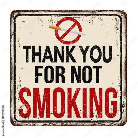 Thank You For Not Smoking Vintage Metal Sign Stock Vector Adobe Stock