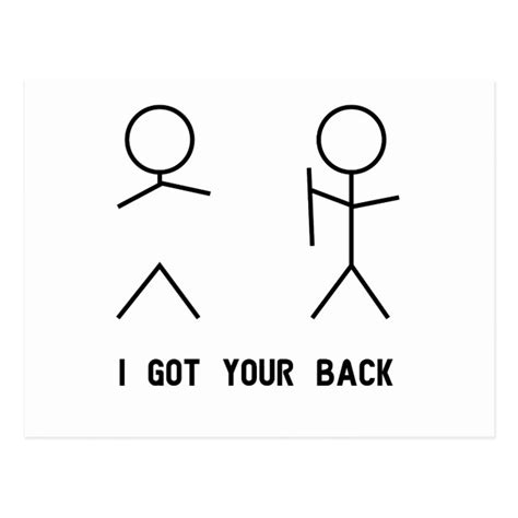 I Got Your Back Stick Figures Postcard
