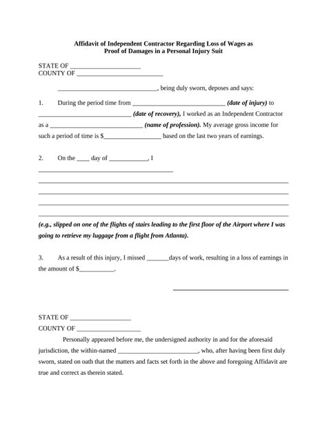 Free Printable Loss Of Wages Form Printable Forms Free Online