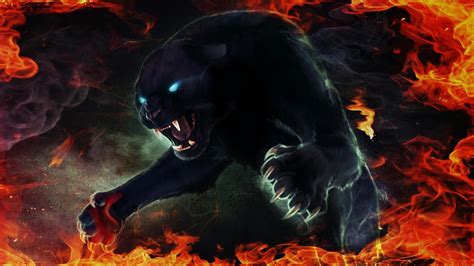 Anime Symbols Panther With Fire