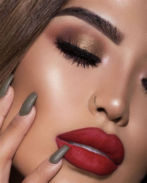 Matte Red Lips And Golden Smokey Eye Look By Iluvsarahii Red Lip Makeup Eye Makeup Tips