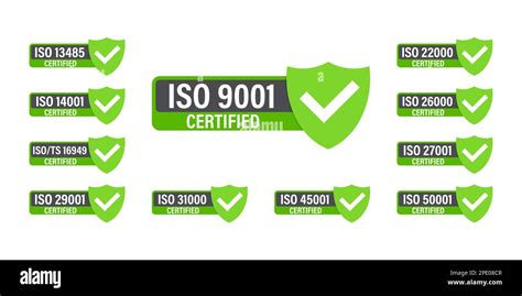 Set Of Iso Certification Stamp And Labels Iso Certified Badge