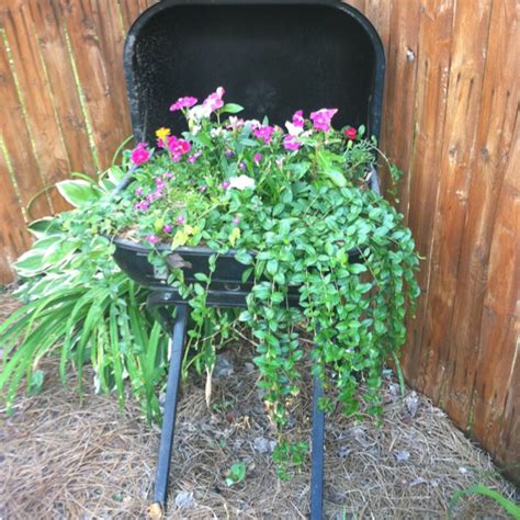 Up Cycled My Old Charcoal Grill Into A Planter Garden Planters